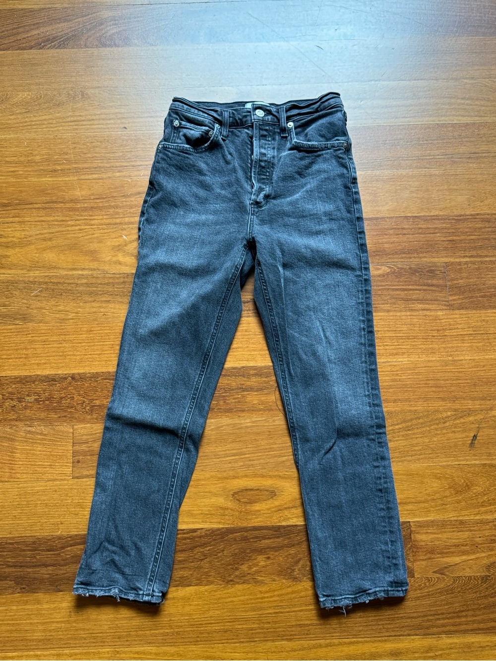 Agolde Riley Crop Jean Faded Black